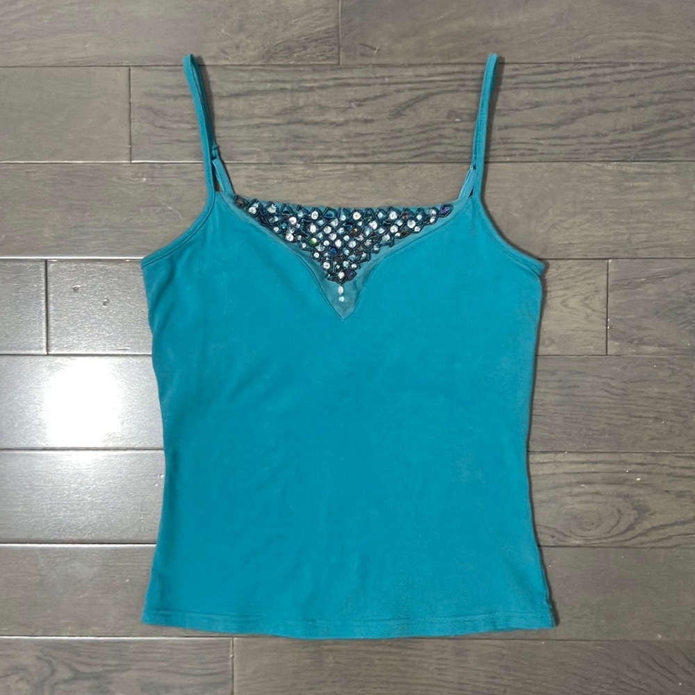 Y2K Vintage Moda International Sequin Tank Top Size XS